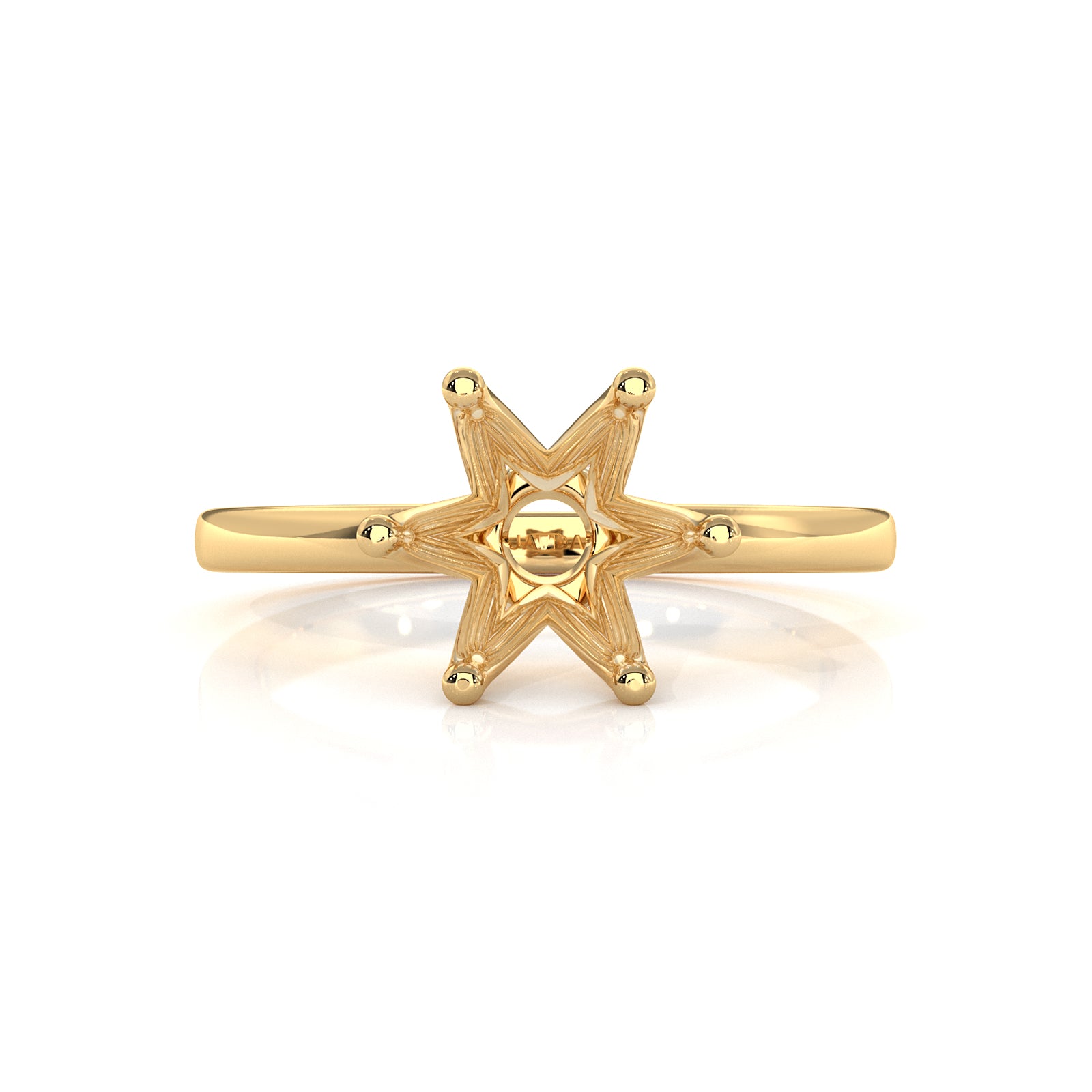 4.5g Six Prong Set Solitaire Style Engagement Setting Semi Mount Ring